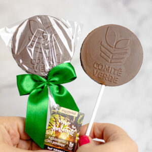 Pirulito de Chocolate Personalizado em Relevo